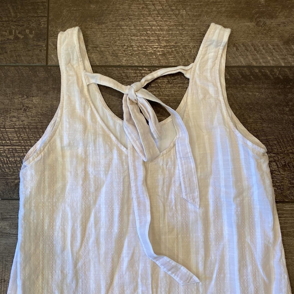 cloth & stone White Sleeveless Midi Shift Dress with Back Tie Detail - Picture 9 of 11